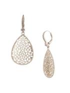 Marchesa Filigree White Goldtone & Crystal Drop Earrings