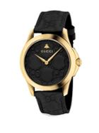 Gucci G Timeless Signature Goldtone Leather Watch