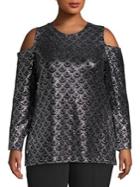 Michael Michael Kors Plus Cold Shoulder Metallic Blouse