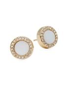 Design Lab Lord & Taylor Mother-of-pearl And Crystal Stud Earrings
