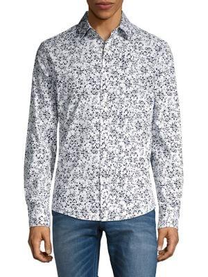 Michael Kors Blaine Printed Slim-fit Dress Shirt