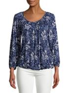 Michael Michael Kors Petite Blossom-print Scoopneck Top