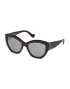 Balenciaga 56mm Mirrored Cat Eye Sunglasses