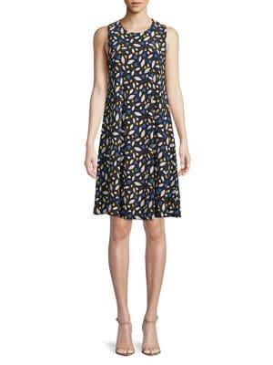 Anne Klein Sleeveless Printed A-line Dress