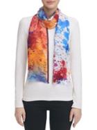 Calvin Klein Splatter Print Silk Scarf