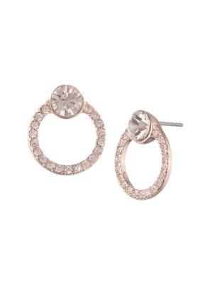 Givenchy Pave Hoop Button Earrings