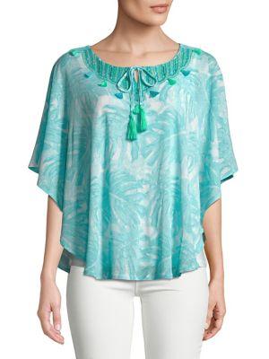 Rafaella Tasseled Butterfly-sleeve Top