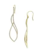 Sonatina 14k Yellow Gold & Diamond Flame Twist Dangle Earrings