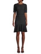 Taylor Spaced Dot Fit-&-flare Sweater Dress