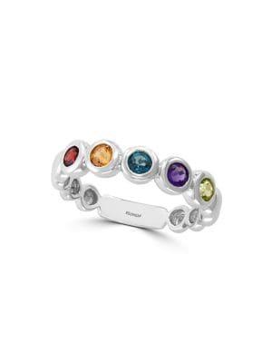 Effy 14k White Gold & Multi-stone Link Ring