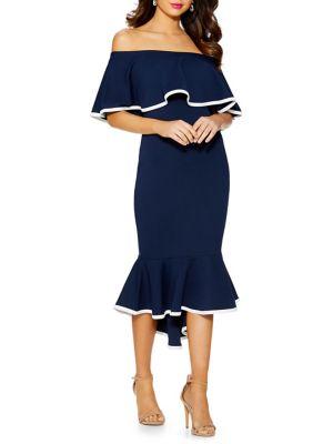 Quiz Off-the-shoulder Trumpet Dress