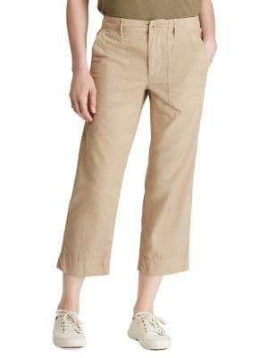 Lauren Ralph Lauren Straight Cotton Twill Pants