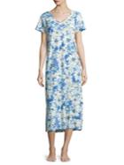Miss Elaine Short-sleeve Floral-print Night Gown