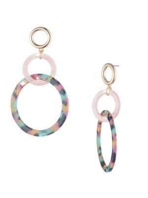 Trina By Trina Turk Meet Me In Malibu Goldtone And Rose Quartz Drop Earrings
