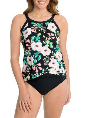 Shape Solver Glam Squad Floral Crossover Tankini