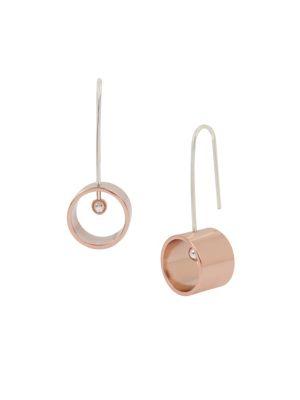 Bcbgeneration Platinum Rose Circular Drop Earrings
