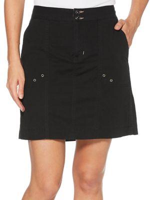 Rafaella Poplin Zip Front Skirt