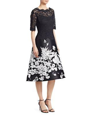 Teri Jon Floral Midi Dress
