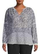 Vince Camuto, Plus Size Plus Dotted Pattern Blouse