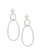 Nadri Lanai 8-8.5mm White Freshwater Pearl And Crystal Large Drop Earrings