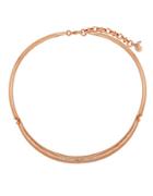 Lucky Brand Sun Kissed Moments Semi-precious Rock Crystal Rose Goldtone Hinged Choker Necklace