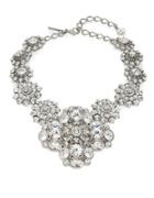 Oscar De La Renta Large Crystal Floral Statement Necklace