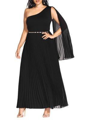 City Chic Plus Paramount Pleated Maxi Dress