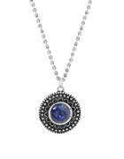 Lord & Taylor Blue Lapis & Sterling Silver Pendant Necklace