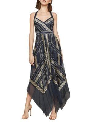 Bcbgmaxazria Metallic Striped Handkerchief Dress