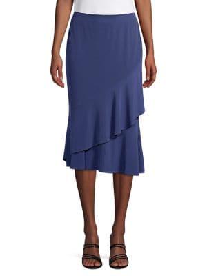 Rafaella Asymmetrical Tiered Midi Skirt