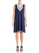Max Studio Lace Crochet Asymmetric Shift Dress