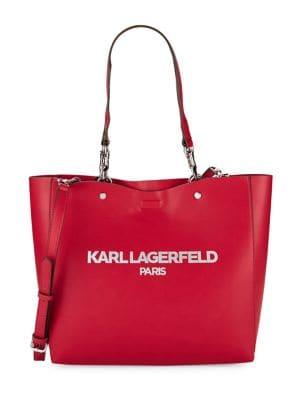 Karl Lagerfeld Paris Adele Faux-leather Tote Bag With Pouch