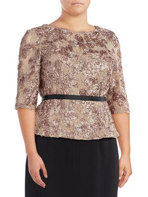 Alex Evenings Plus Rosette Blouse