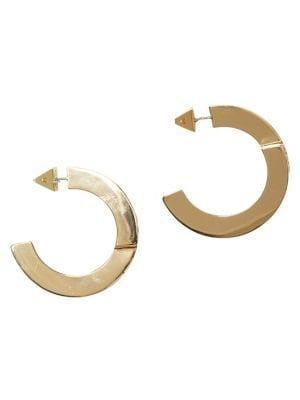 Vince Camuto Goldtone And Crystal Two-part Hoop Earrings
