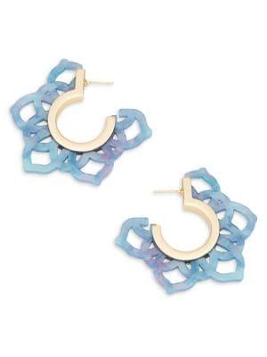 Design Lab Goldtone Floral Cutout Hoop Earrings