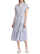 Lauren Ralph Lauren Tiered Cotton Shirt Dress