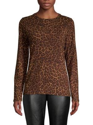 Lord & Taylor Animal Printed Crewneck Top