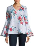 Context Floral Bell Sleeve Top