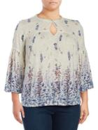 Lucky Brand Plus Floral Printed Blouse