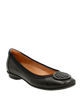 Clarks Candra Blush Leather Ballet Flats