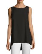 Eileen Fisher System Silk Boatneck Long Shell