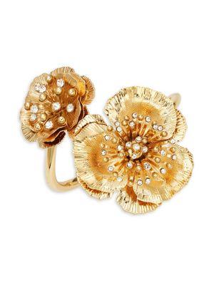 Miriam Haskell Vintage Floral Crystal Hinge Bracelet