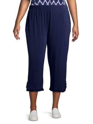 Michael Kors Plus Ruffle Slit Pants