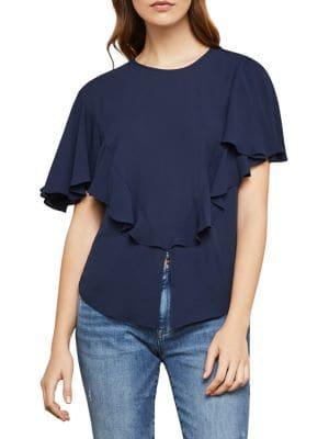 Bcbgmaxazria Flounce Shoulder Top