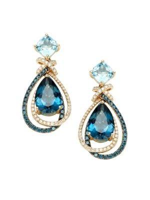 Effy 14k Yellow Gold & Multi-stone Drop Earrings