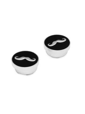 Black Brown Mustache Button Cufflinks