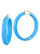 Gold And Honey Lucite Round Hoop Earrings