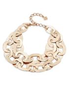 Oscar De La Renta Hammered Chain-lined Layer Necklace