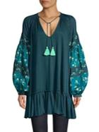 Free People Mix It Up Floral Ruffled Tunic