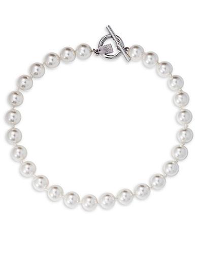 Lauren Ralph Lauren Social Set 14mm Pearl Silvertone Necklace